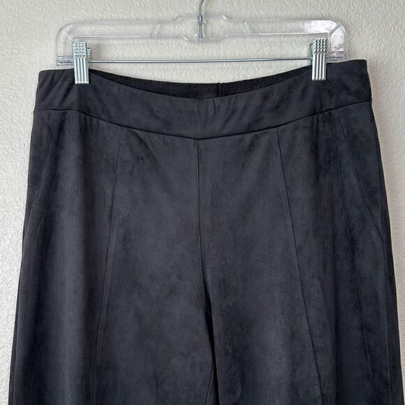 Soft Surroundings Black Velvet Pull On Cropped Pants - Picture 2 of 10